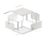 Lanberg rack cabinet 19" wall-mount 6U/600x600 for self-assembly with metal door grey (flat pack)