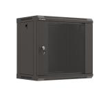 Lanberg rack cabinet 19" wall-mount 9U/540x350 (flat pack) with glass door black