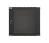 Lanberg rack cabinet 19" wall-mount 9U/540x350 (flat pack) with glass door black