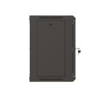 Lanberg rack cabinet 19" wall-mount 9U/540x350 (flat pack) with glass door black
