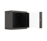 Lanberg rack cabinet 19" wall-mount 9U/540x350 (flat pack) with glass door black