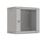Lanberg rack cabinet 19" wall-mount 9U/540x350 (flat pack) with glass door grey