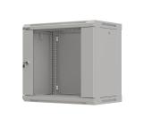 Lanberg rack cabinet 19" wall-mount 9U/540x350 (flat pack) with glass door grey