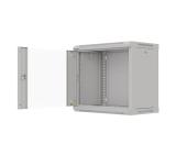 Lanberg rack cabinet 19" wall-mount 9U/540x350 (flat pack) with glass door grey