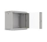 Lanberg rack cabinet 19" wall-mount 9U/540x350 (flat pack) with glass door grey