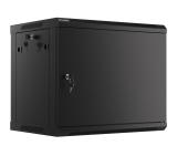 Lanberg rack cabinet 19" wall-mount 9U/600x450 for self-assembly with metal door  black (flat pack)