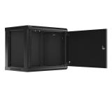 Lanberg rack cabinet 19" wall-mount 9U/600x450 for self-assembly with metal door  black (flat pack)
