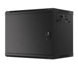 Lanberg rack cabinet 19" wall-mount 9U/600x450 for self-assembly with metal door  black (flat pack)
