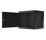 Lanberg rack cabinet 19" wall-mount 9U/600x450 for self-assembly with metal door  black (flat pack)