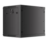 Lanberg rack cabinet 19" wall-mount 9U/600x450 for self-assembly with metal door  black (flat pack)