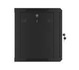 Lanberg rack cabinet 19" wall-mount 9U/600x450 for self-assembly with metal door  black (flat pack)
