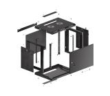 Lanberg rack cabinet 19" wall-mount 9U/600x450 for self-assembly with metal door  black (flat pack)
