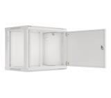 Lanberg rack cabinet 19" wall-mount 9U/600x450 for self-assembly with metal door grey (flat pack)