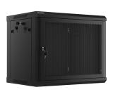 Lanberg rack cabinet 19" wall-mount 9U/600x450 with perforated door black (flat pack)