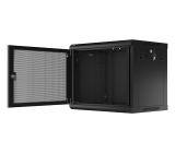 Lanberg rack cabinet 19" wall-mount 9U/600x450 with perforated door black (flat pack)