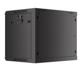 Lanberg rack cabinet 19" wall-mount 9U/600x450 with perforated door black (flat pack)