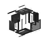 Lanberg rack cabinet 19" wall-mount 9U/600x450 with perforated door black (flat pack)