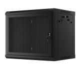 Lanberg rack cabinet 19" wall-mount 9U/600x450 with perforated door black (flat pack)