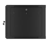 Lanberg rack cabinet 19" wall-mount 9U/600x600 for self-assembly with metal door black (flat pack)