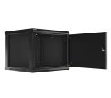 Lanberg rack cabinet 19" wall-mount 9U/600x600 for self-assembly with metal door black (flat pack)