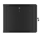 Lanberg rack cabinet 19" wall-mount 9U/600x600 for self-assembly with metal door black (flat pack)