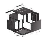 Lanberg rack cabinet 19" wall-mount 9U/600x600 for self-assembly with metal door black (flat pack)