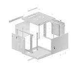 Lanberg rack cabinet 19" wall-mount 9U/600x600 for self-assembly with metal door grey (flat pack)