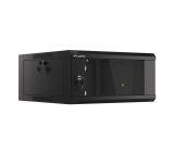 Lanberg rack cabinet 19" wall-mounted 4U 600 fast assembly (flat pack) black