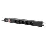 Lanberg power distribution unit (pdu) 19" 1U 10a 2m 5x french outlets black c14