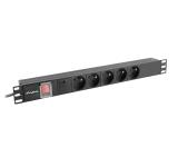 Lanberg power distribution unit (pdu) 19" 1U 10a 2m 5x french outlets black c14