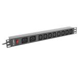 Lanberg power distribution unit (pdu) 19" 1U 16a 2m 2x c19 8x iec c13 sockets black c20