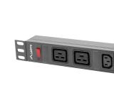 Lanberg power distribution unit (pdu) 19" 1U 16a 2m 2x c19 8x iec c13 sockets black c20