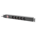 Lanberg power distribution unit (pdu) 19" 1U 16a 2m 5x schuko outlets black