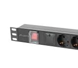 Lanberg power distribution unit (pdu) 19" 1U 16a 2m 5x schuko outlets black