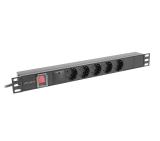 Lanberg power distribution unit (pdu) 19" 1U 16a 2m 5x schuko outlets black