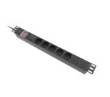Lanberg power distribution unit (pdu) 19" 1U 16a 2m 5x schuko outlets black