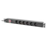 Lanberg power distribution unit (pdu) 19" 1U 16a 2m 6x schuko outlets black