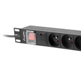 Lanberg power distribution unit (pdu) 19" 1U 16a 2m 8x french outlets black