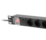 Lanberg power distribution unit (pdu) 19" 1U 16a 2m 8x schuko outlets black