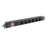 Lanberg power distribution unit (pdu) 19" 1U 16a 6x french outlets 2m black