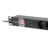 Lanberg power distribution unit (pdu) 19" 1U 16a 6x french outlets 2m black