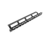Lanberg patch panel blank 24 port 1U staggered with organizer for keystone modules, black