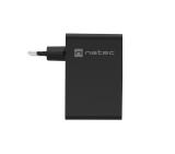 Natec USB Charger Ribera 3X USB-C + 1x USB-A 100W, Black