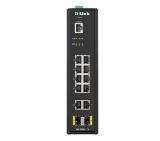 D-Link 12 Port L2 Industrial Smart Managed Switch with 10 x 1GBaseT(X) ports & 2 x SFP ports