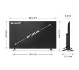 Sharp 40HA1205E, 40" LED  TV, FULL HD 1920x1080,Frameless, DVB-T/T2/C/S/S2, Active Motion 100, 1 000 000:1, Speaker 2x8W, Dolby Digital Plus, 3xHDMI, CI+, 2xUSB , HEVC/H.265 (10-bit), MPEG4/H.264, 2 pole Stand