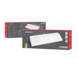 Genesis Mechanical Gaming Keyboard Thor 404 White RGB Backlight Gateron Yellow Pro, US Layout