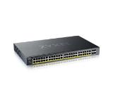 Zyxel XGS1935-52HP, 52 Port Lite-L3 Smart Managed PoE Switch, 48x Gigabit PoE and 4x 10G SFP+, hybrid mode, standalone or NebulaFlex Cloud, 375 Watt PoE