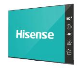 Hisense Digital Signage 50" DP series, 16/7. 4k, DLED, 60Hz, 350 nit, 5000:1, 8 ms, WiFi, BT 5.1, LAN, Android 9, VESA 300x300, Anti-glare, Black