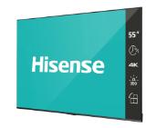 Hisense Digital Signage 55" DP series, 16/7. 4k, DLED, 60Hz, 350 nit, 1200:1, 8 ms, WiFi, BT 5.1, LAN, Android 9, VESA 300x300, Anti-glare, Black