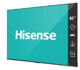 Hisense Digital Signage 65" DP series, 16/7. 4k, DLED, 60Hz, 350 nit, 1200:1, 8 ms, WiFi, BT 5.1, LAN, Android 9, VESA 400 x 400, Anti-glare, Black